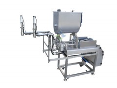 雙頭臥式榴蓮醬灌裝機、雙頭醬料拌